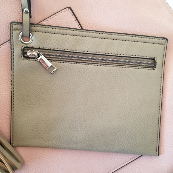 Pink Faux Leather Tote Bag with Tassels - Picture 4 of 13